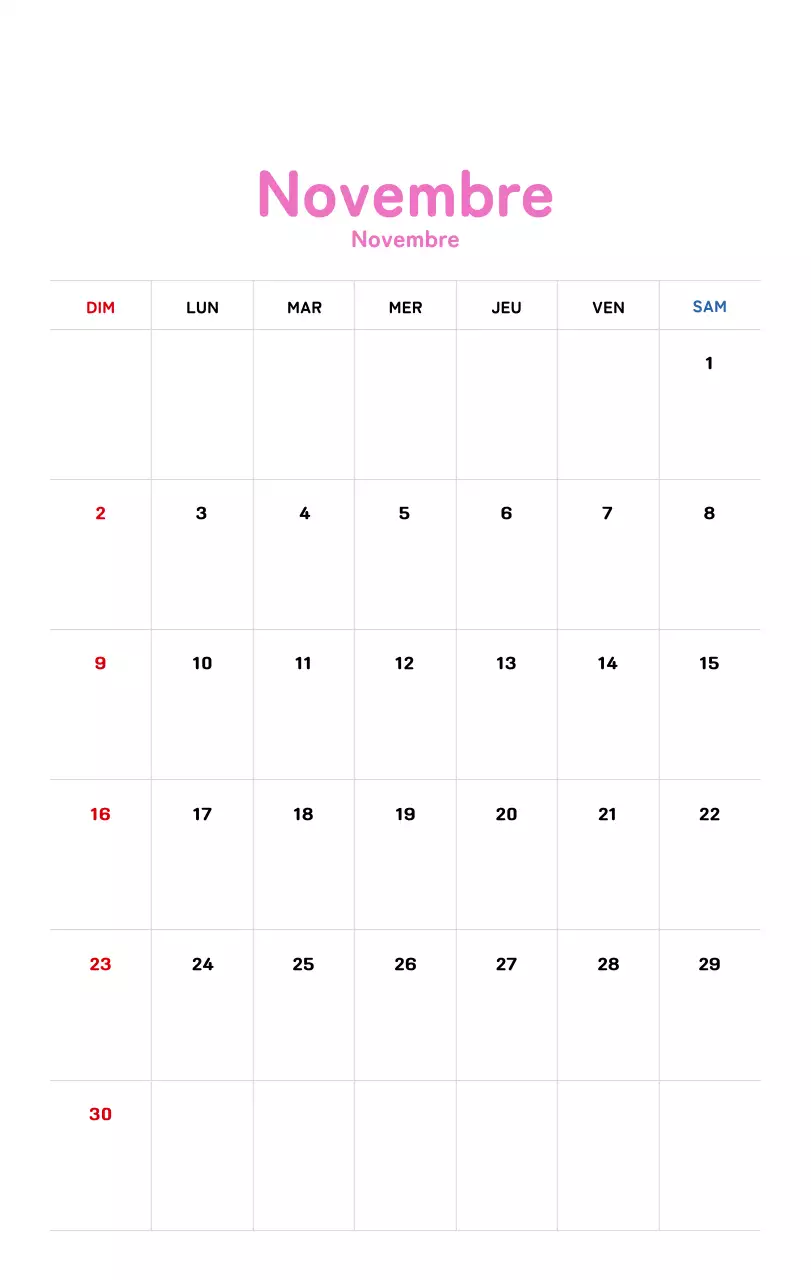 Calendrier du Nouvel An avec illustrations chaleureuses