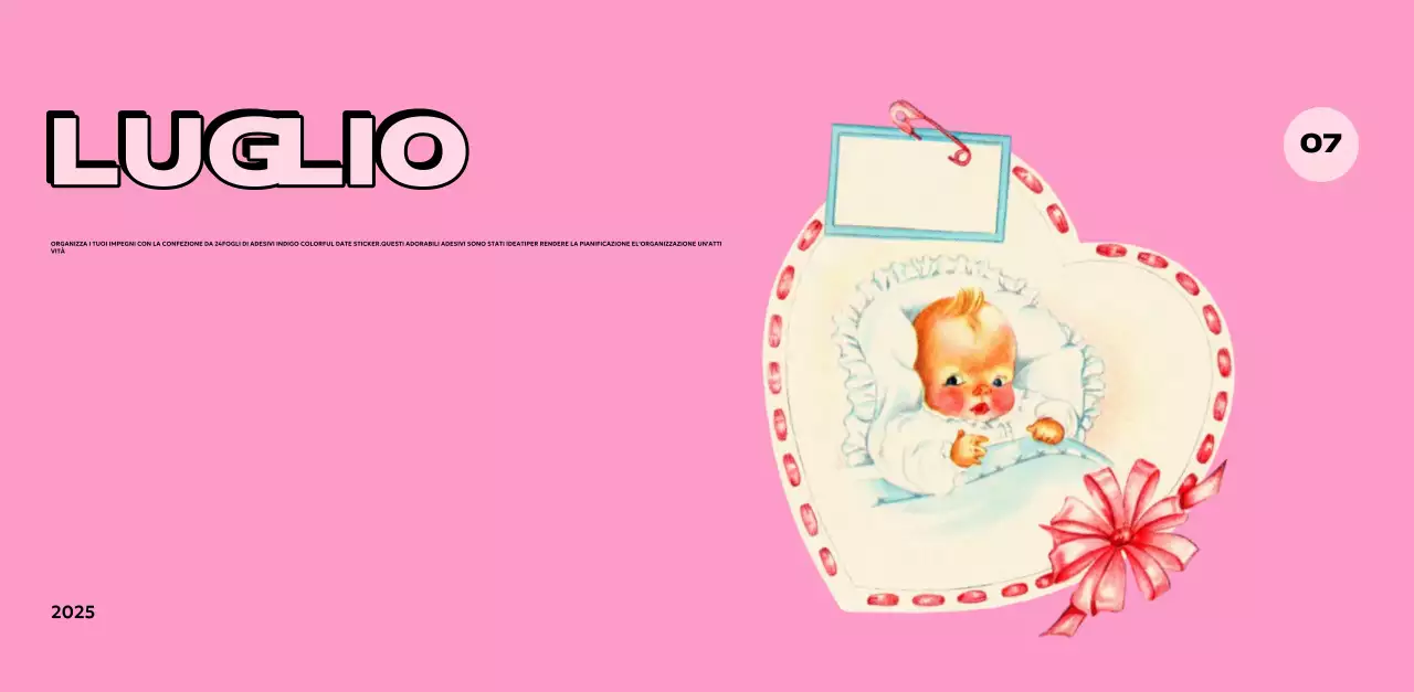 Calendari colorati con una varietà di illustrazioni retrò