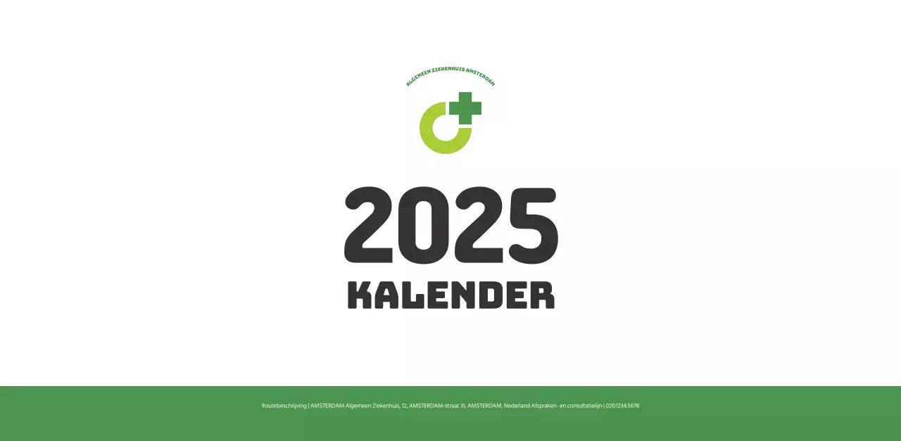 Een feestelijk ziekenhuis met illustraties met gezondheids- en gezinsthema's en kleurrijke accenten