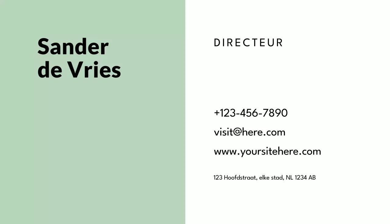 mint minimalistisch visitekaartje