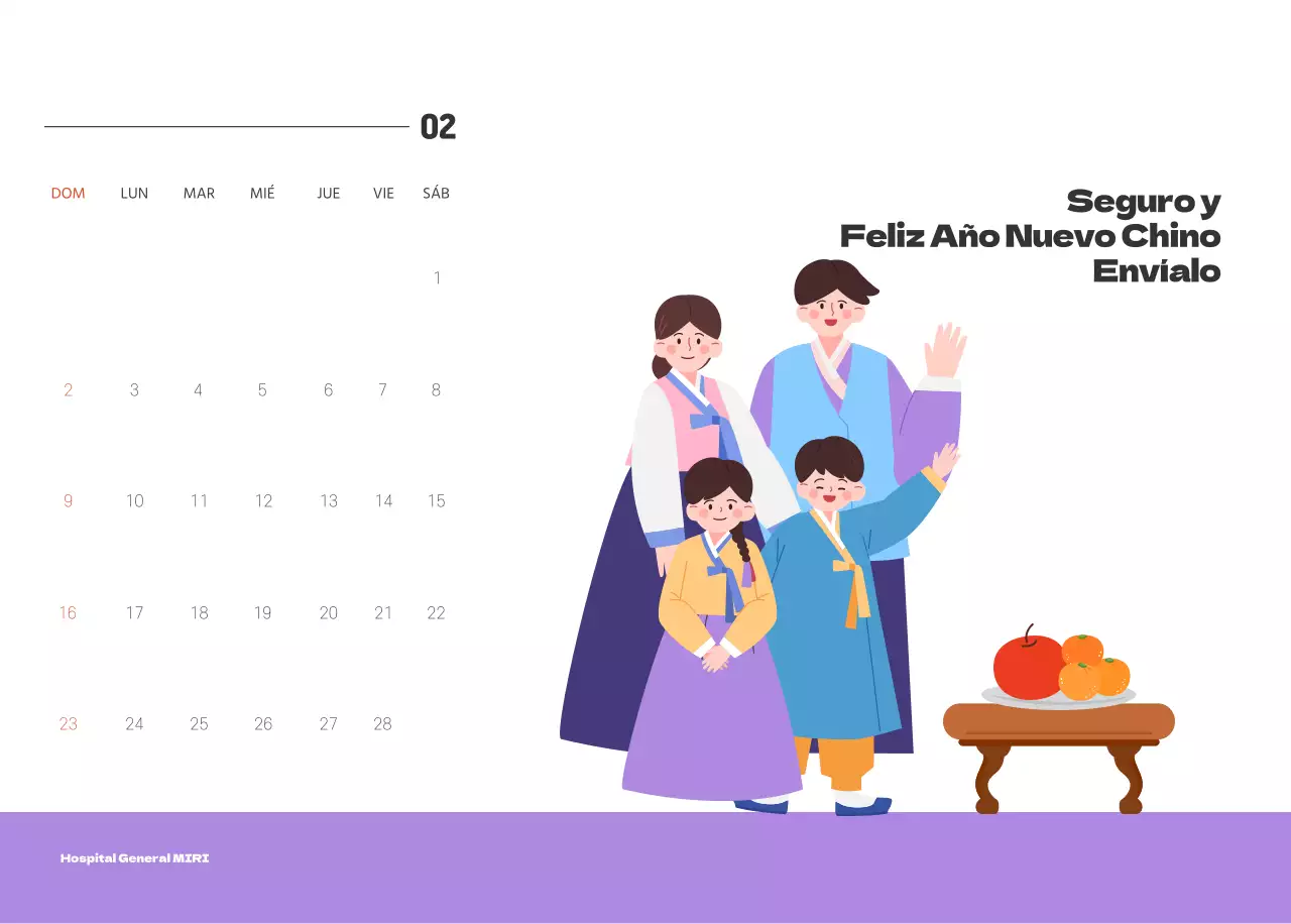 Un hospital festivo con ilustraciones de temática sanitaria y familiar y acentos de color