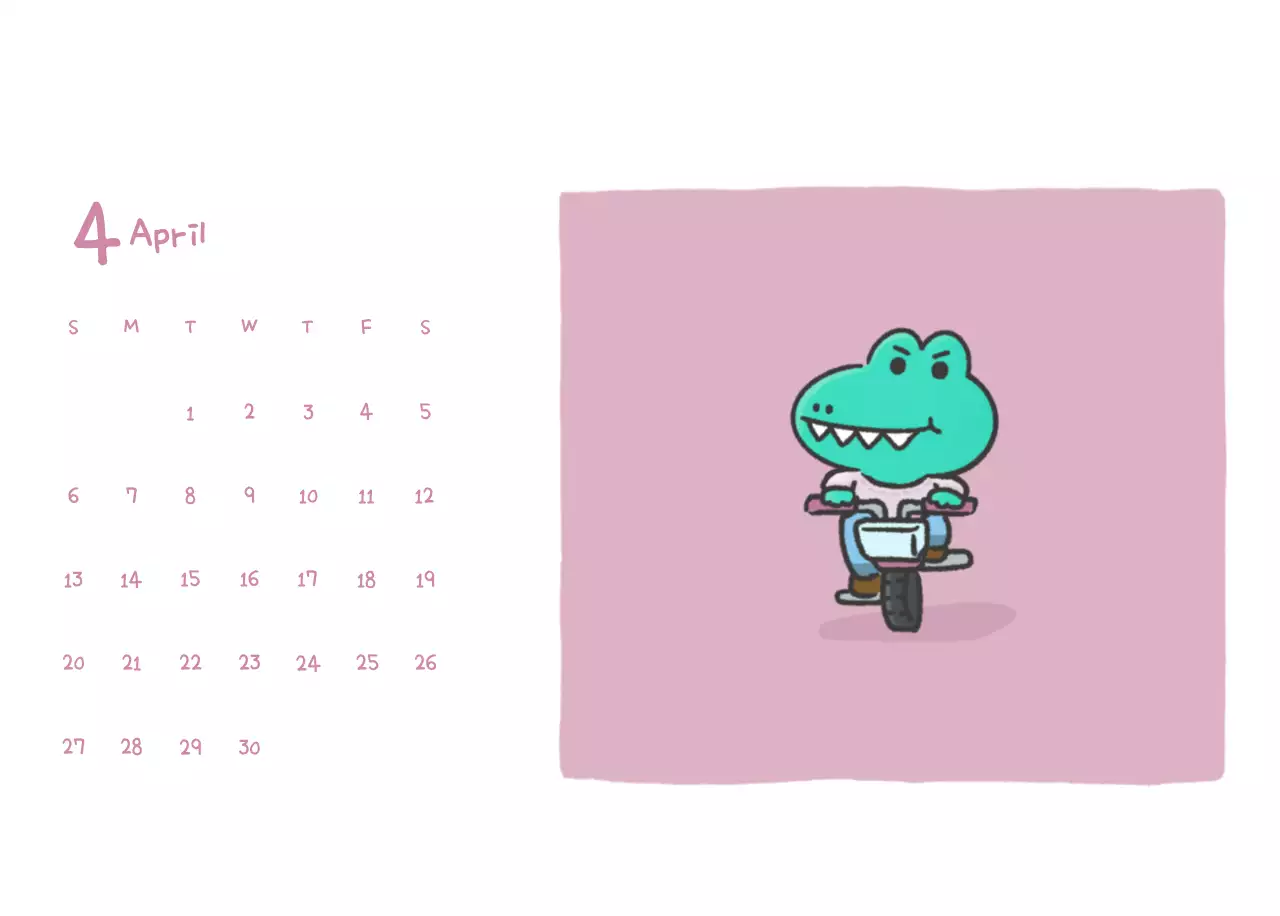 Een kalender met een schattig Ago-illustratieconcept