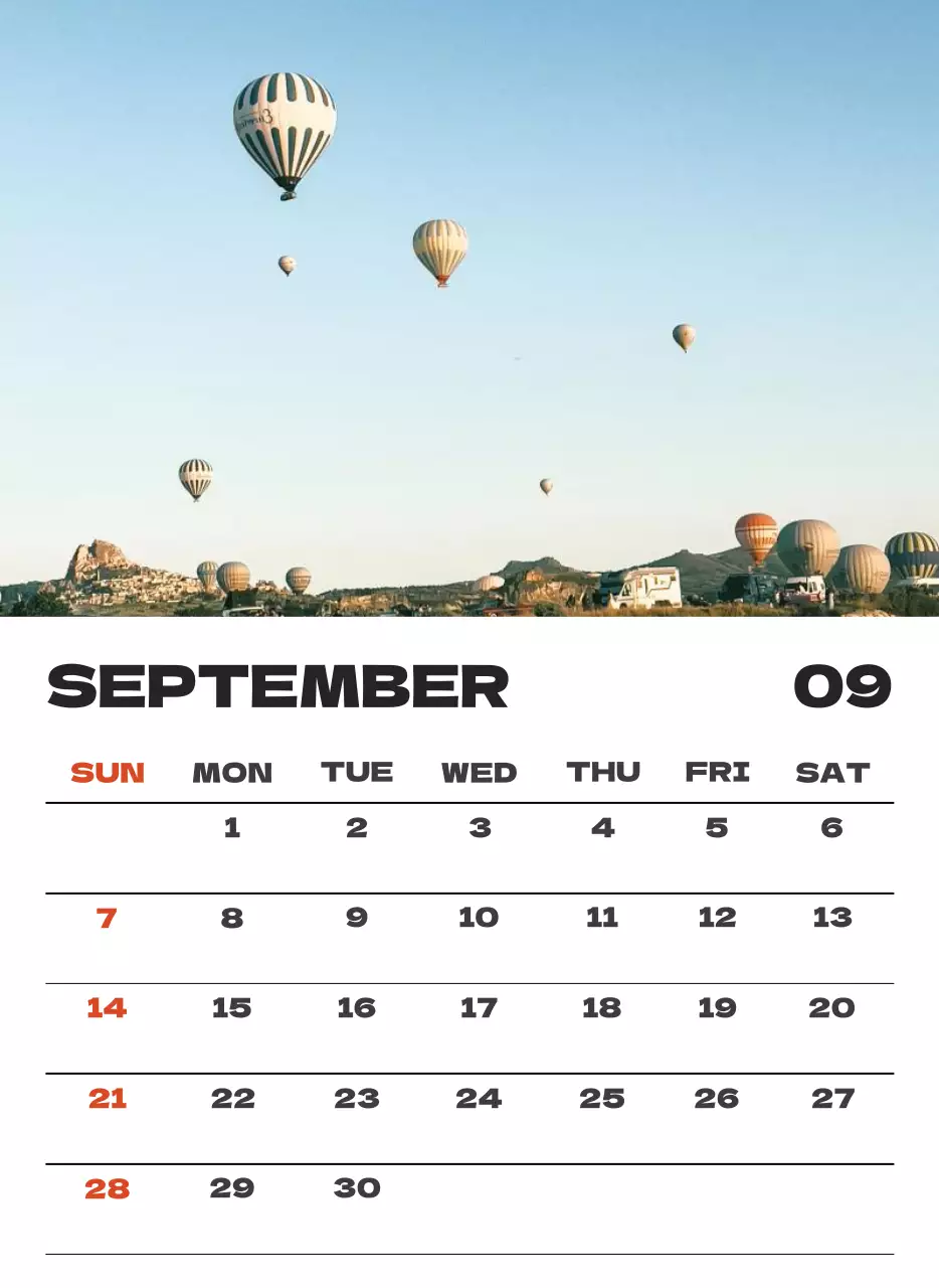 Kalender bersih foto langit