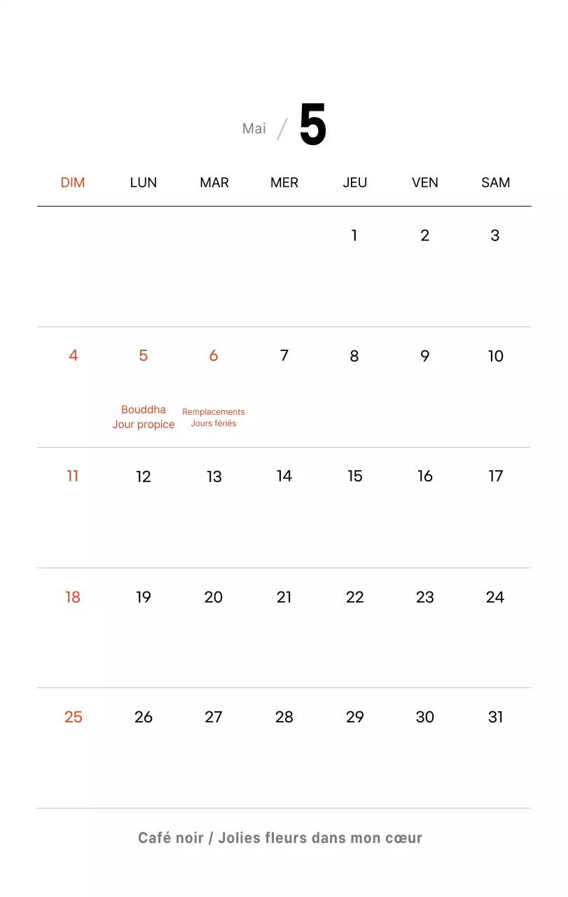 Calendrier de bureau photo simple pour les cafés dans les tons blancs