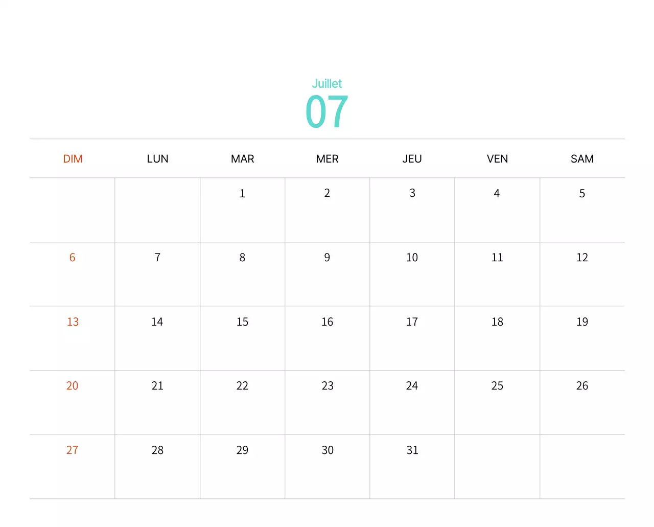 Calendrier du Nouvel An avec illustrations chaleureuses