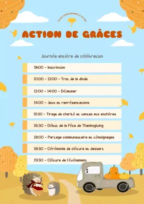 orange rustique planificateur d'événements pour Thanksgiving