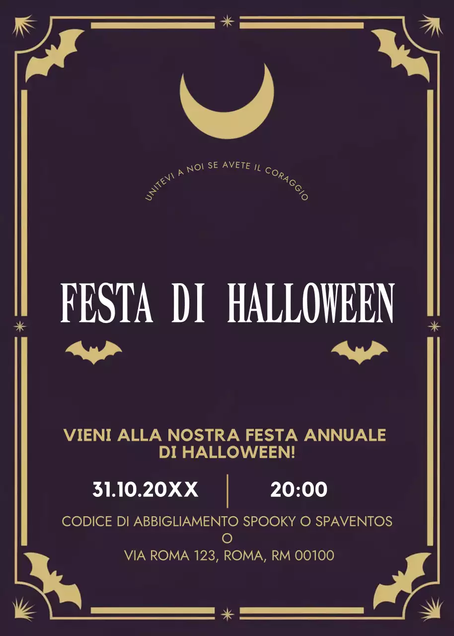invito gotico nero per Halloween