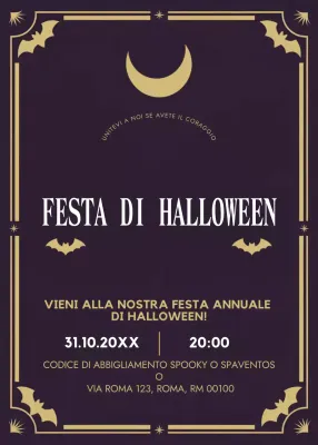 invito gotico nero per Halloween