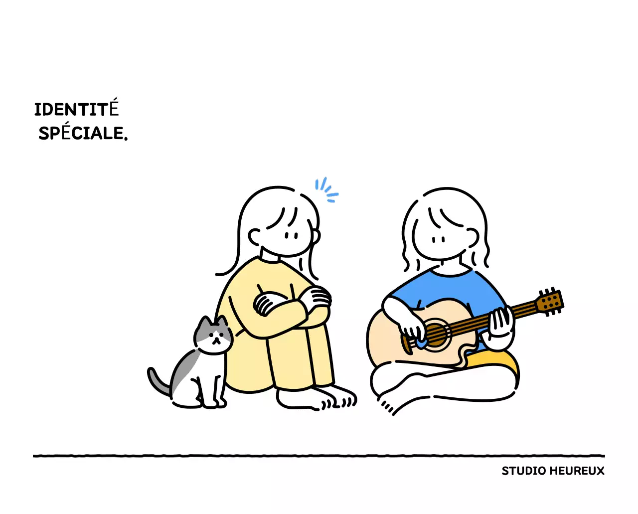 Calendrier illustré avec un joli style de lignes