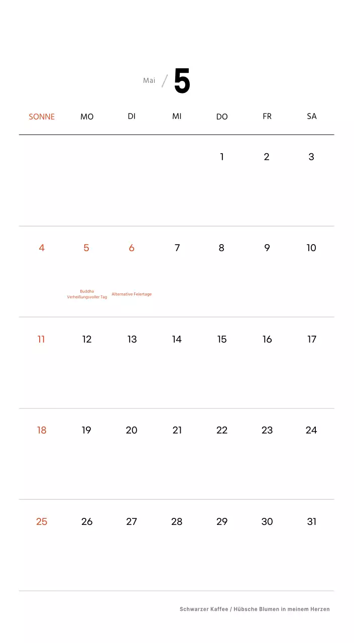 Einfacher Kaffee-Foto-Tischkalender für Cafés in Weißtönen