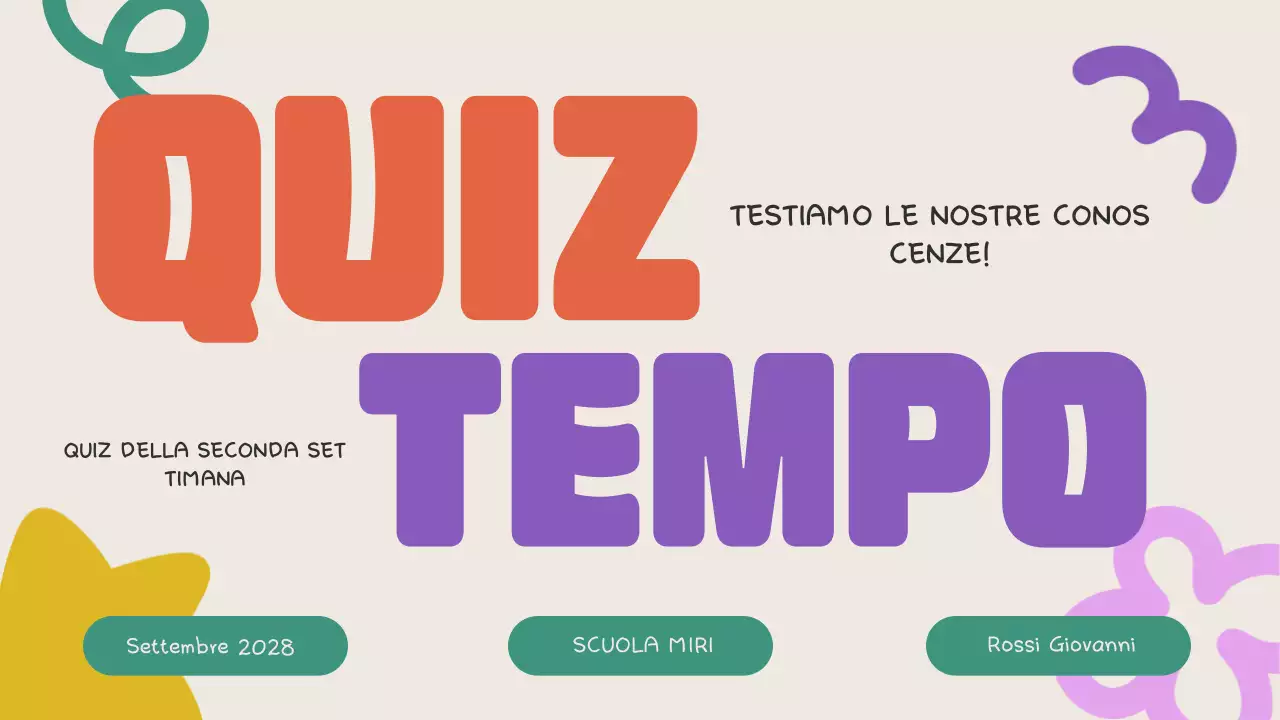 Annuncio di quiz divertenti e colorati