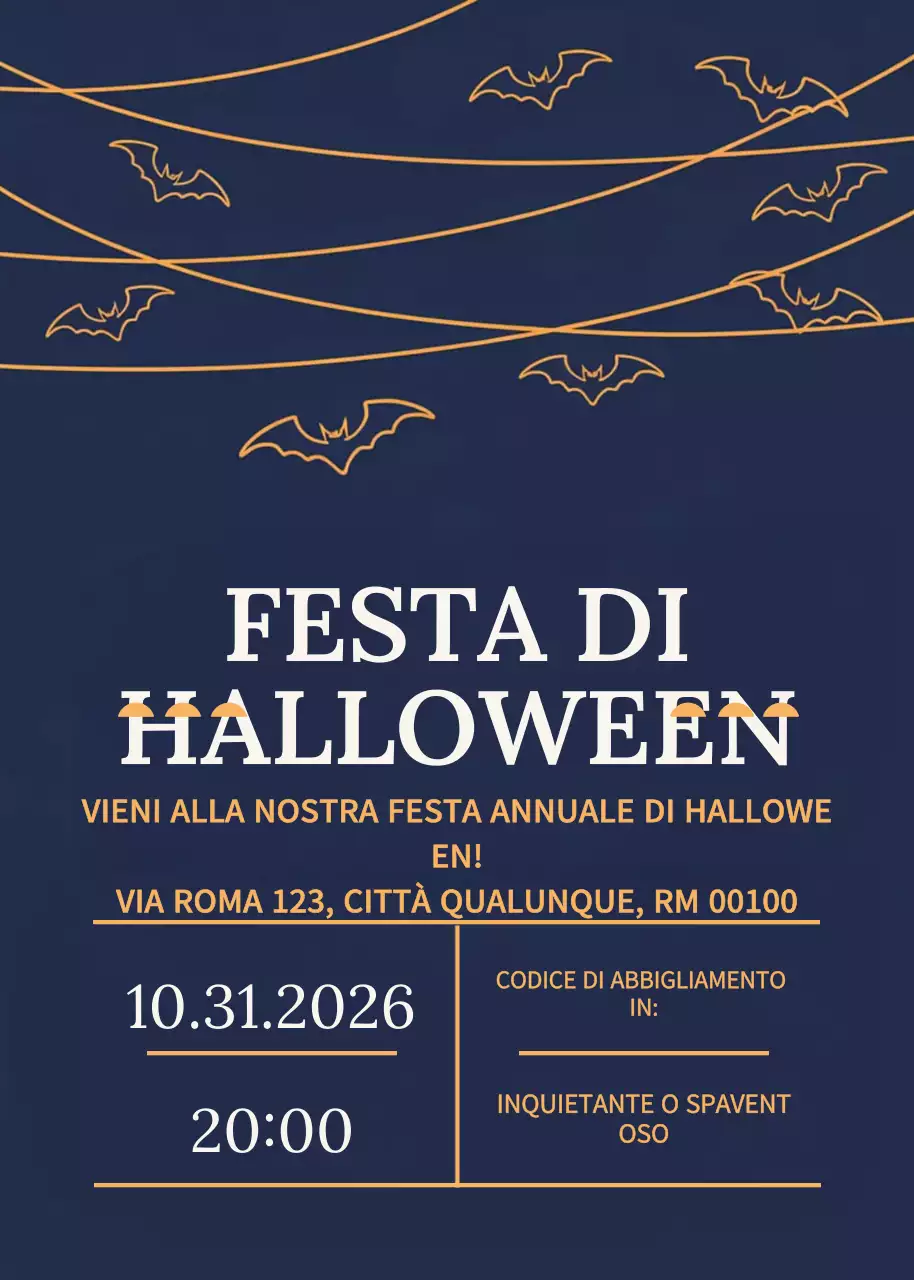 Invito di Halloween retro Navy
