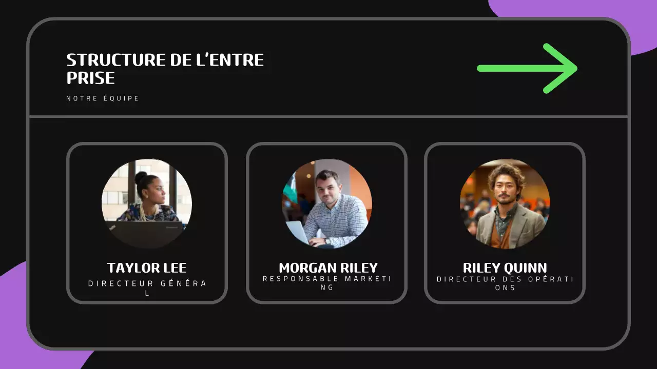 Présentation sur l'intégration des nouveaux employés - noir violet mignon