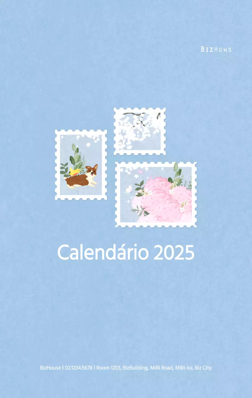 Calendário de Ano Novo com um toque caloroso e ilustrado