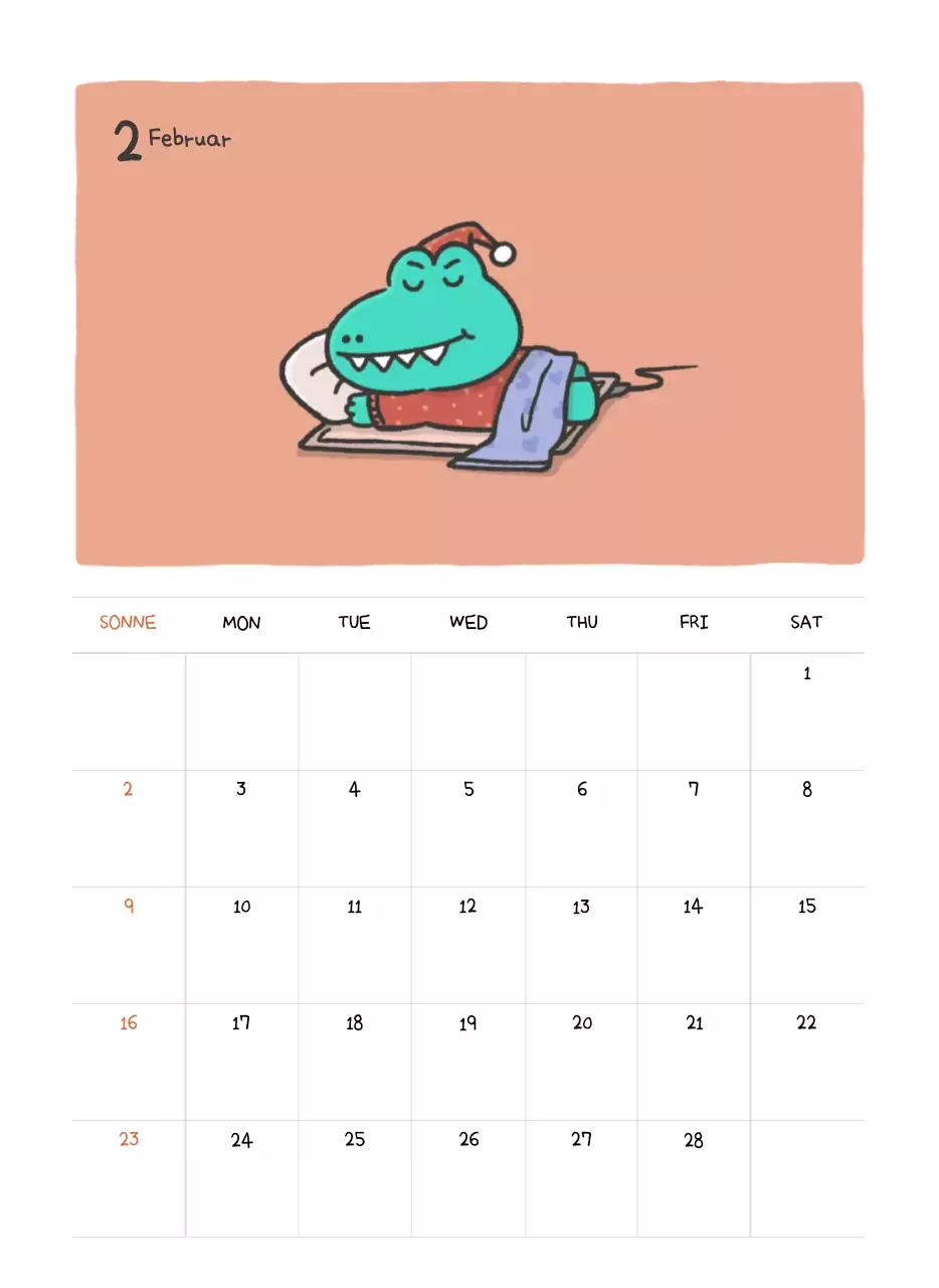 Ein Kalender mit einem niedlichen Ago-Illustrationskonzept