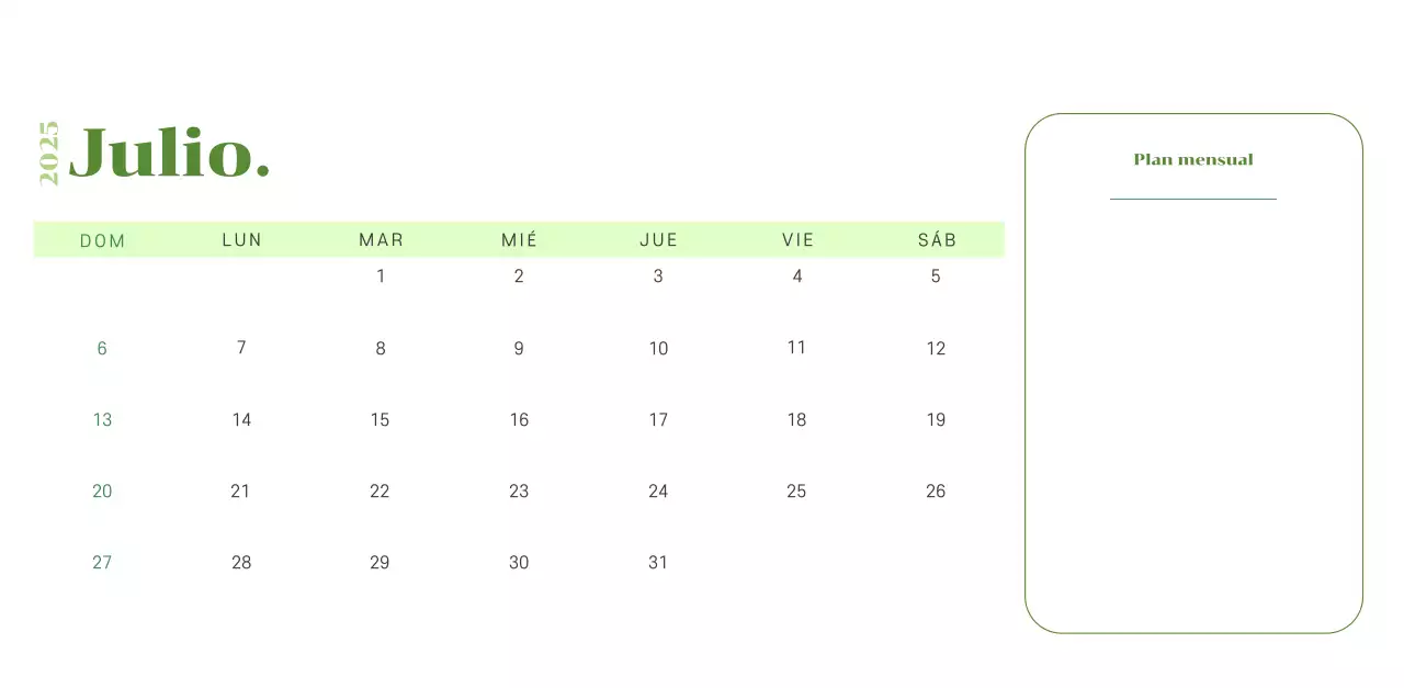 Calendario con ilustraciones juveniles sobre fondo amarillo verdoso