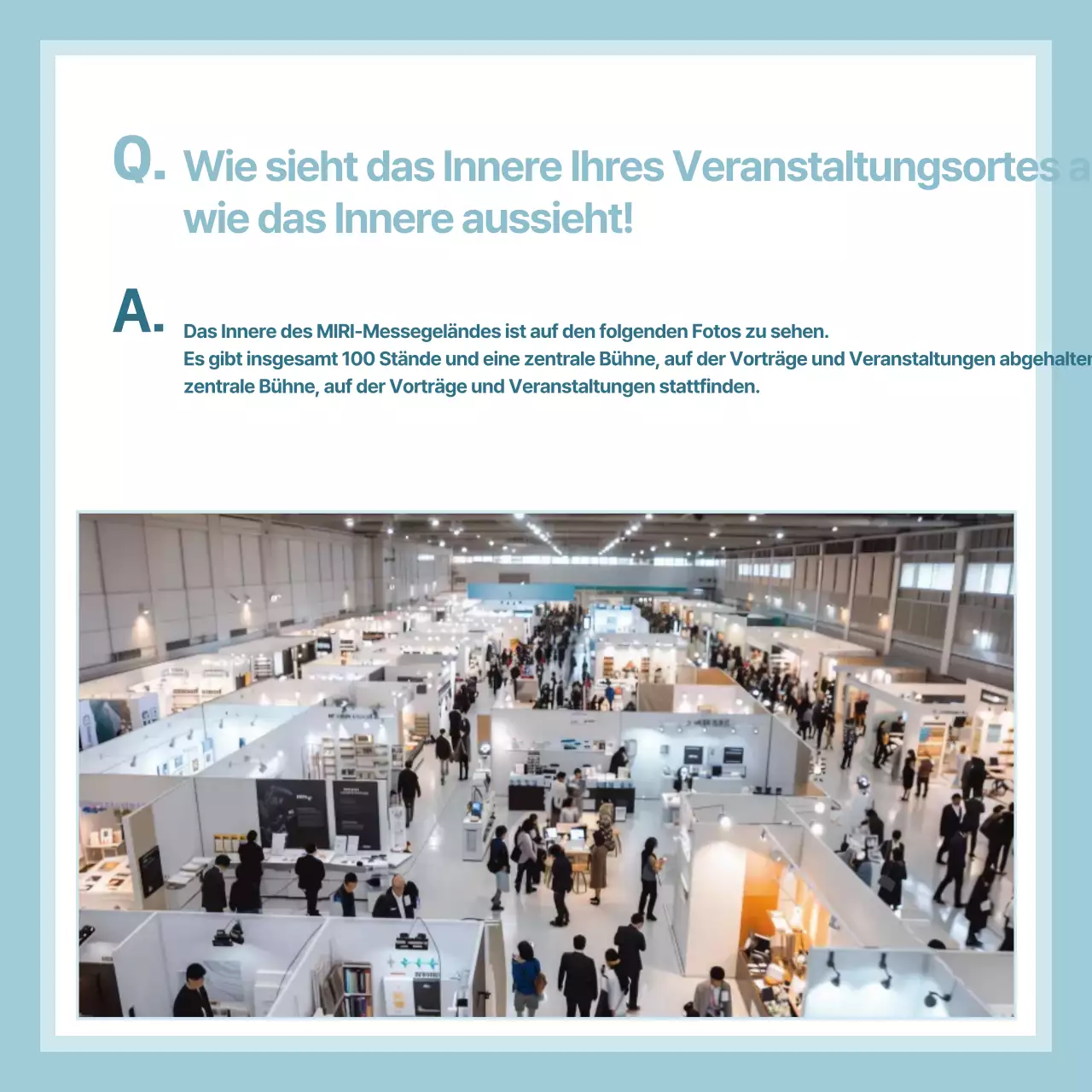 Hellblaue einfache Informationsübermittlung FAQ