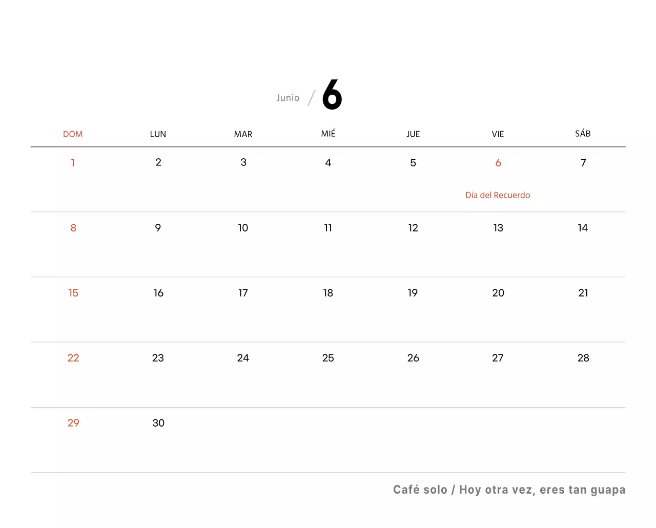 Sencillo calendario de sobremesa con fotos de cafés en tonos blancos