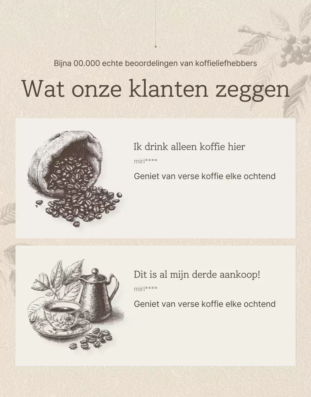 Beige en bruine vintage koffiebonen detailpagina