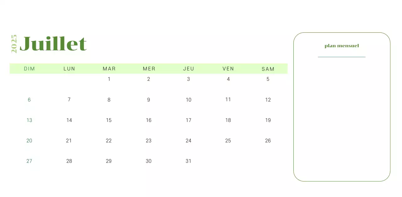 Calendrier avec illustrations de jeunes sur fond jaune-vert