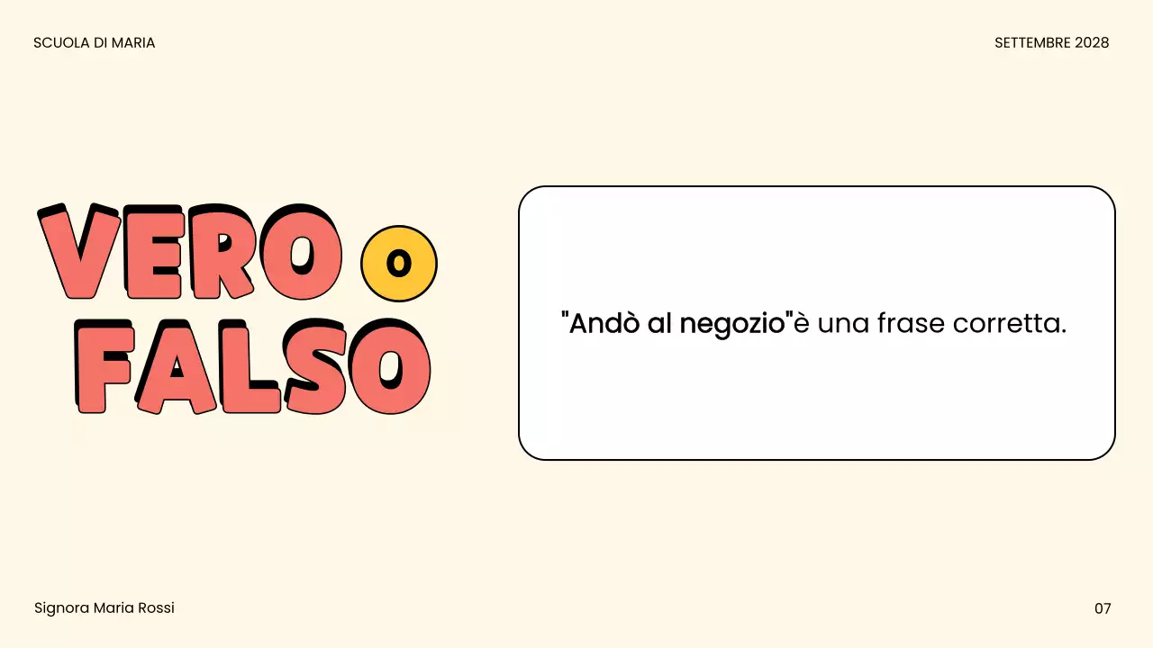 annuncio del quiz a fumetti beige
