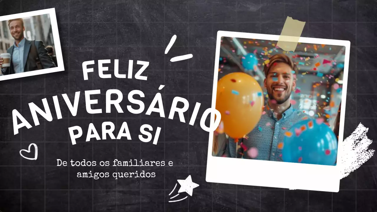 apresentação de aniversário preto na moda