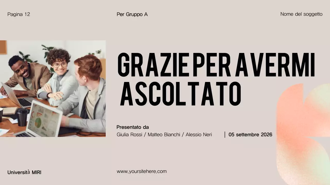 Presentazione del progetto Orange Modern Group