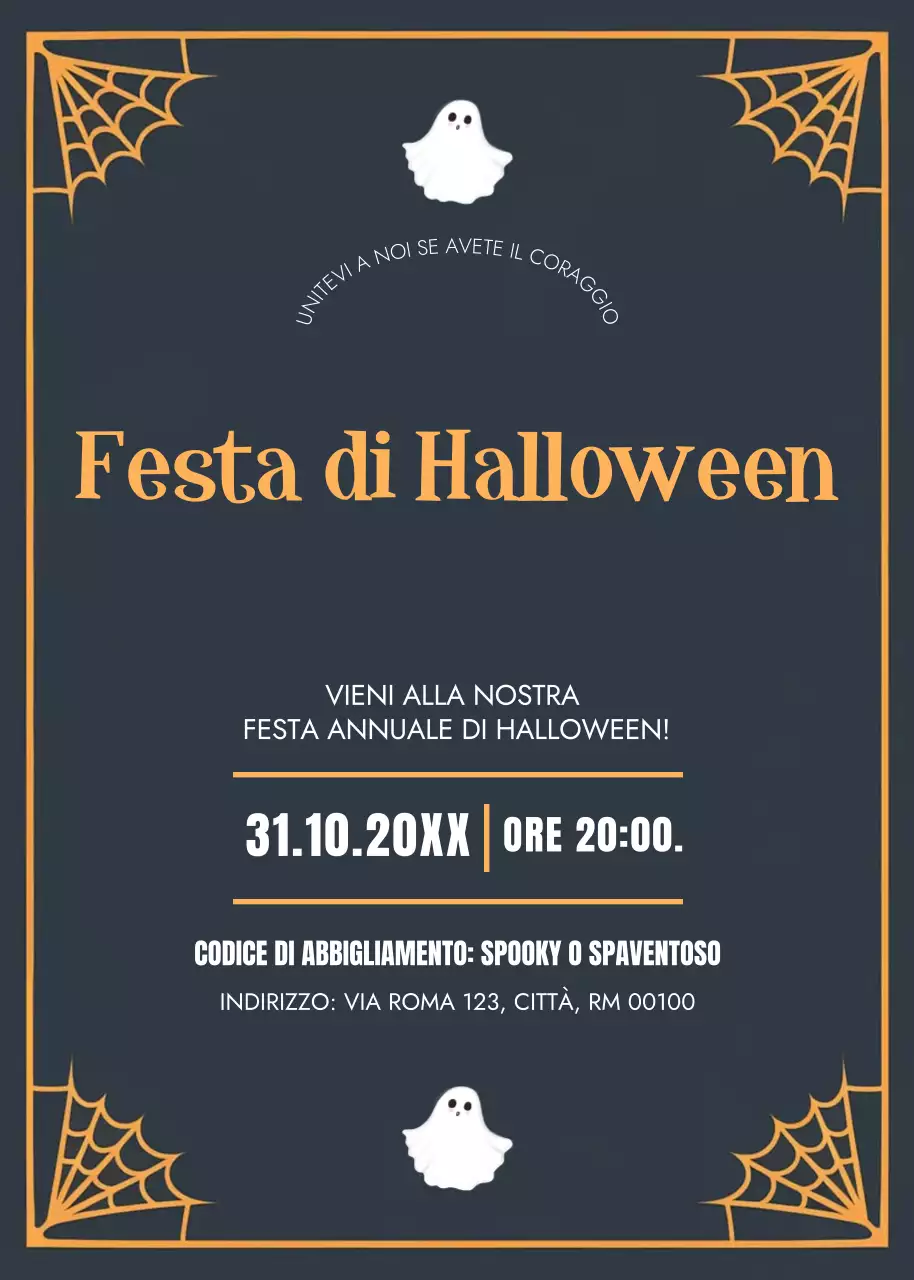 invito nero retrò per Halloween