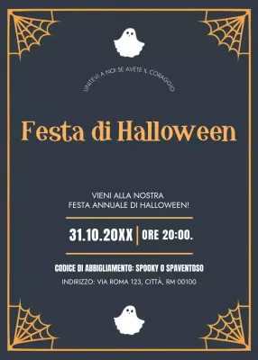 invito nero retrò per Halloween