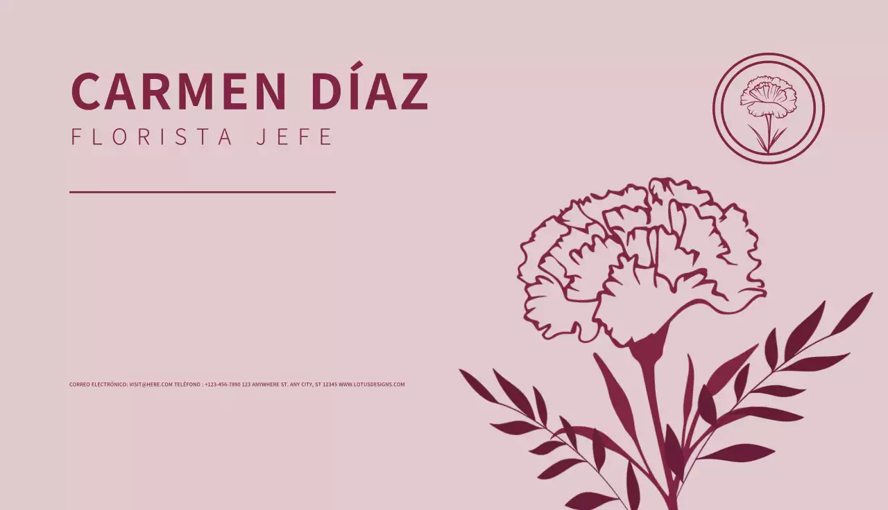 tarjeta floristería elegante rosa