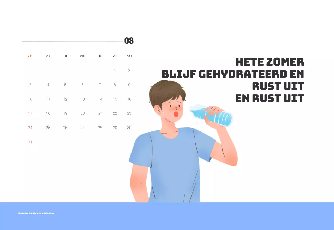 Een feestelijk ziekenhuis met illustraties met gezondheids- en gezinsthema's en kleurrijke accenten