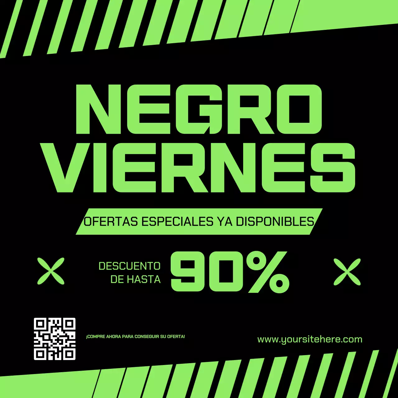 green bold black friday promoción de rebajas