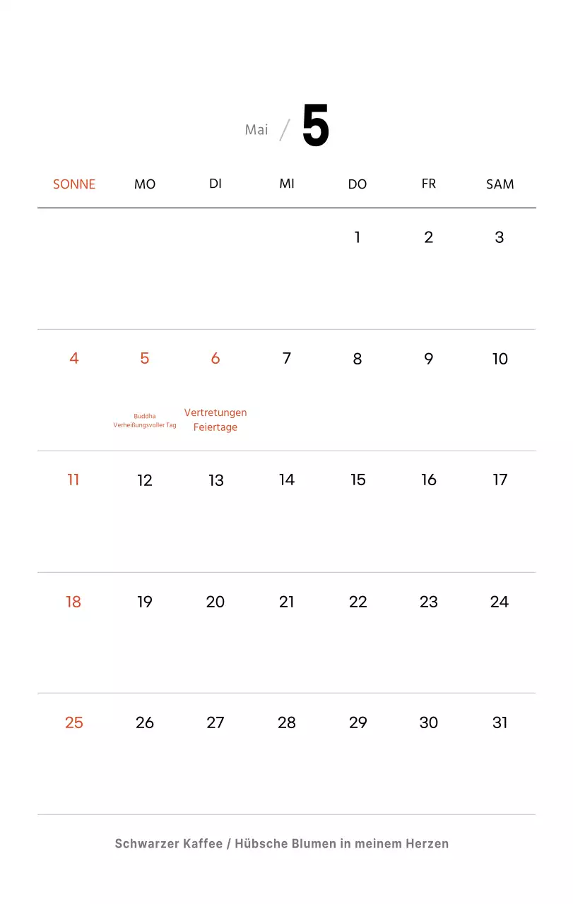 Einfacher Kaffee-Foto-Tischkalender für Cafés in Weißtönen