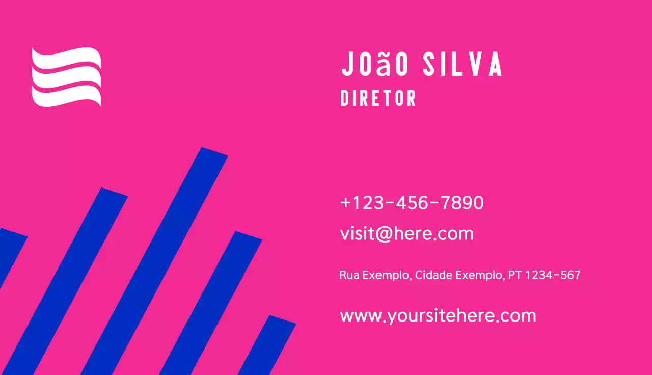 cartão de visita moderno cor-de-rosa
