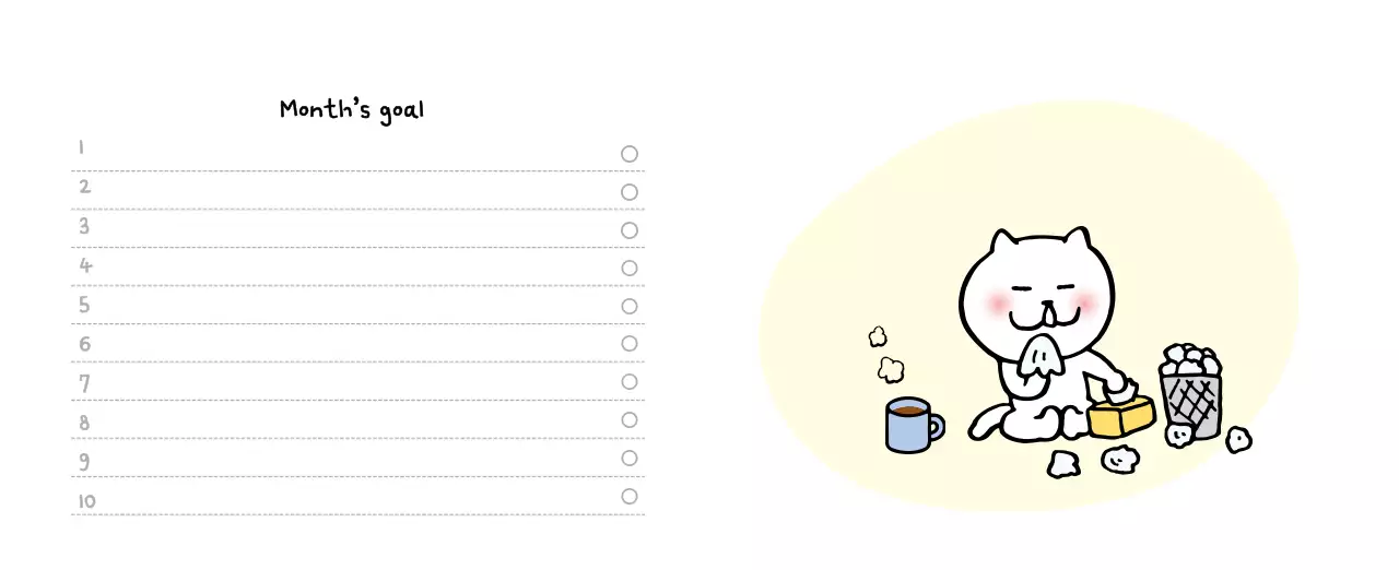 アイボリーのかわいらしい日めくりカレンダー