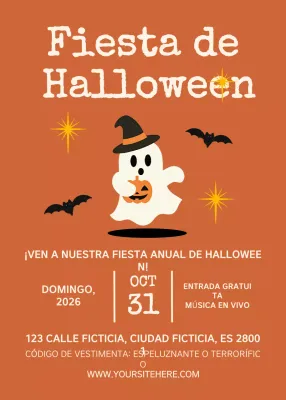 Invitación de Halloween retro naranja