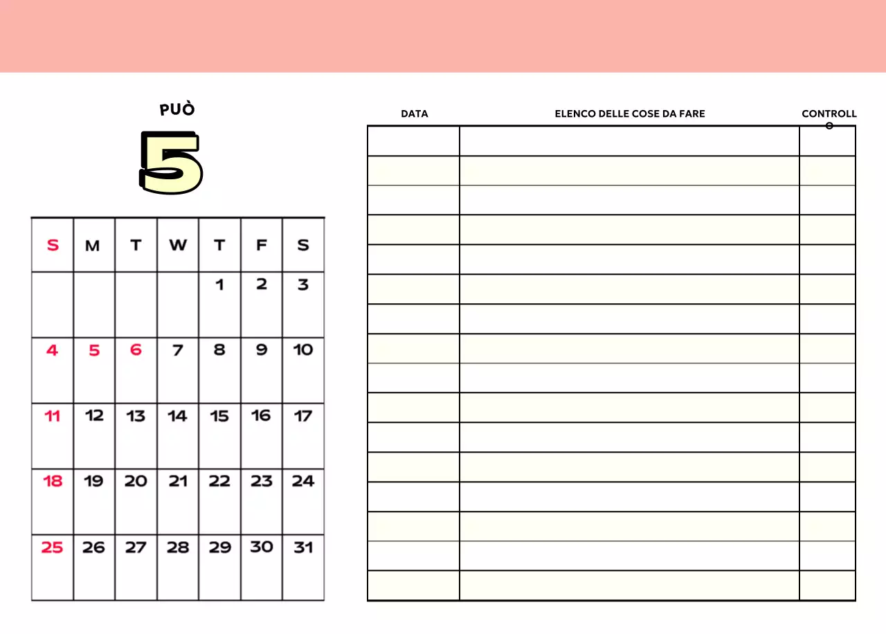 Calendari colorati con una varietà di illustrazioni retrò