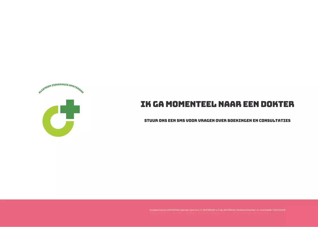 Een feestelijk ziekenhuis met illustraties met gezondheids- en gezinsthema's en kleurrijke accenten