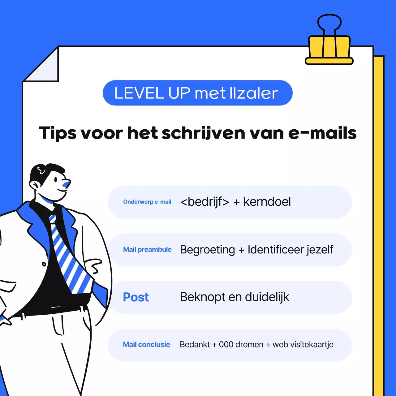 Een eenvoudige blauwe en gele gids voor het beroepsleven