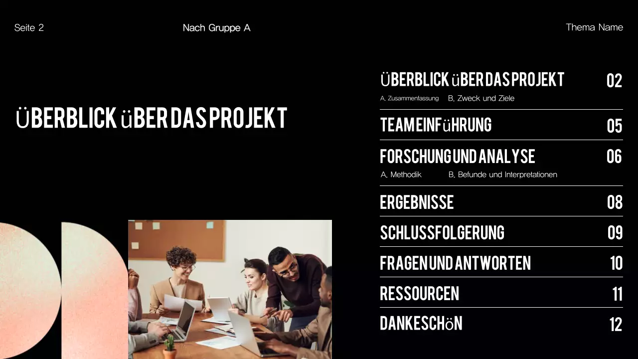 Orange Modern Group Projektübersicht Präsentation