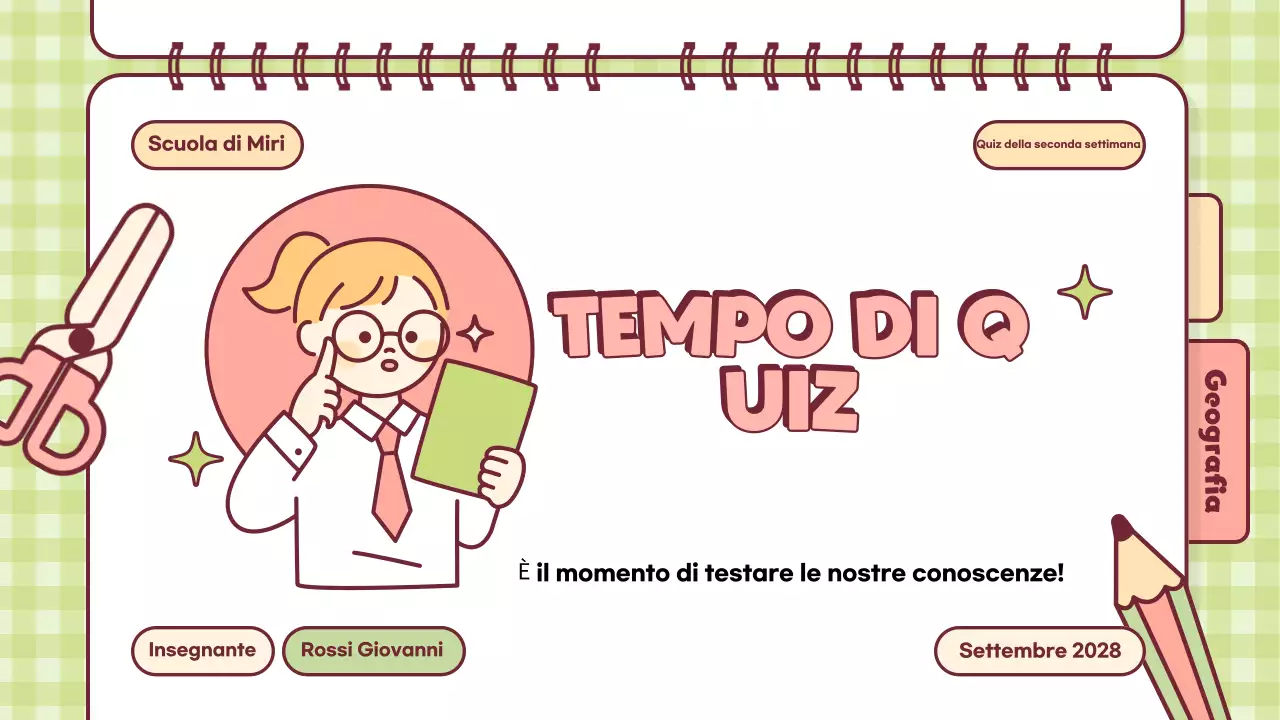 Presentazione in classe dell'ora di Quiz giocosi rosa