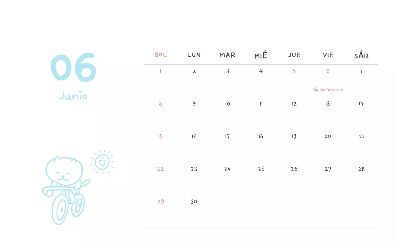 Calendario diario en marfil