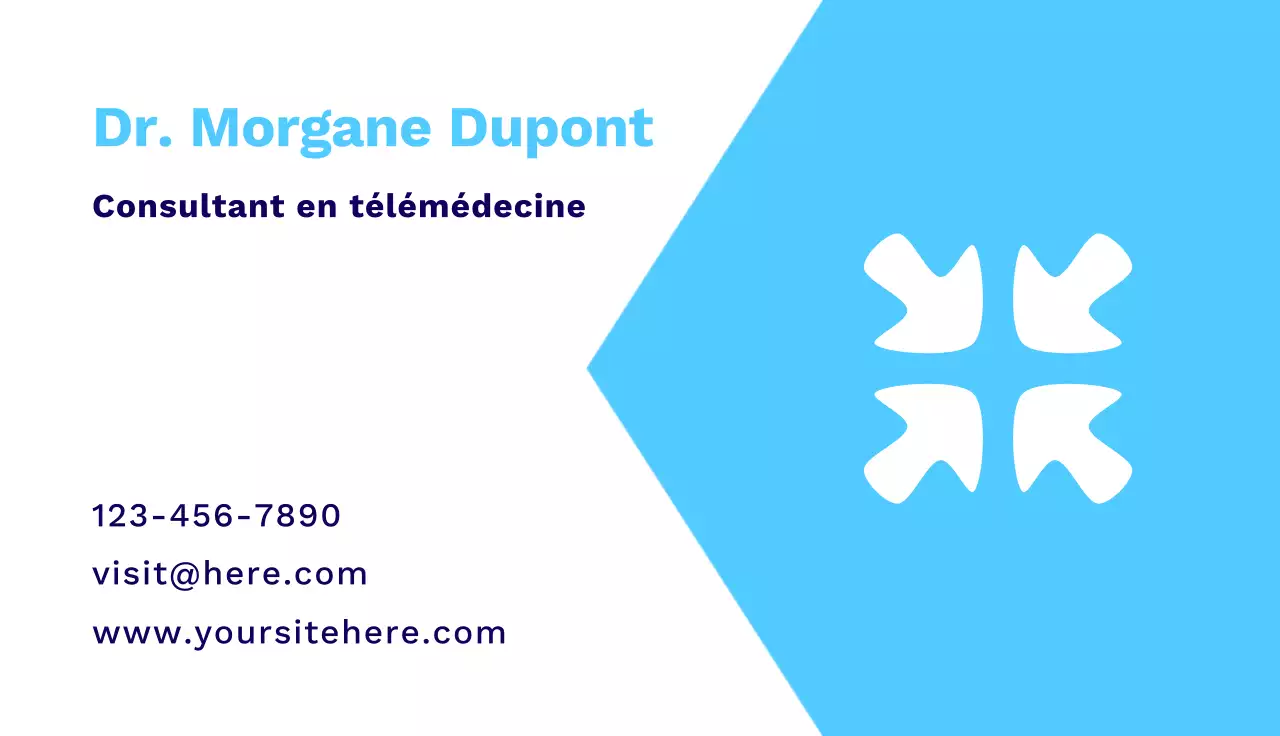 carte de visite de télémédecine moderne bleue