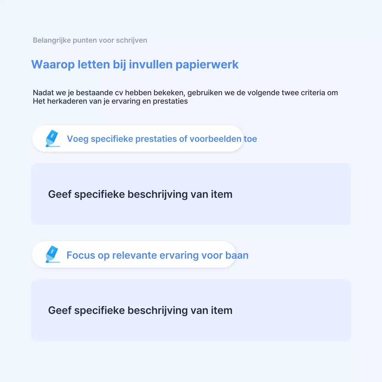 Lichtblauwe eenvoudige gids ter voorbereiding op sollicitatiegesprekken