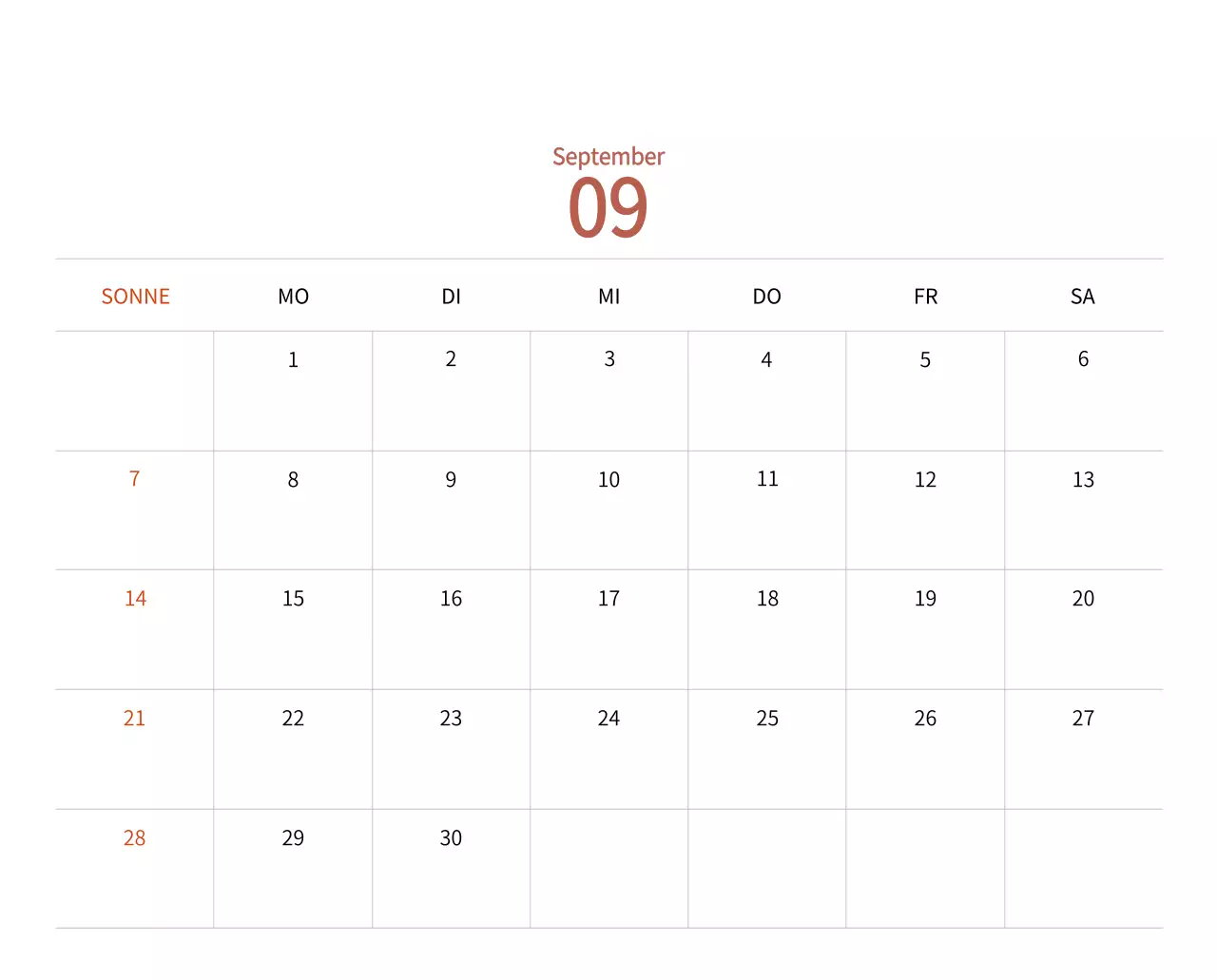 Neujahrskalender mit warmen Illustrationen