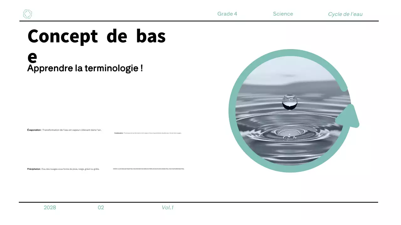 Matériel minimaliste bleu pour la classe de sciences de 4e année