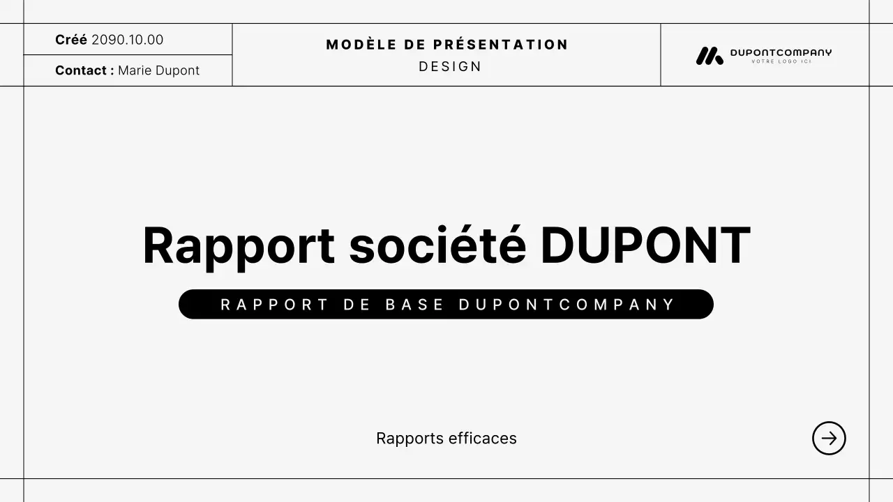 Rapport simple noir Description