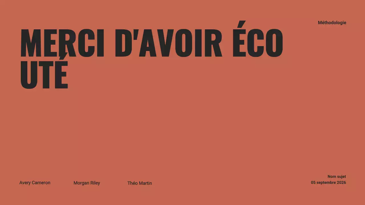 Présentation du projet de groupe noir et orange