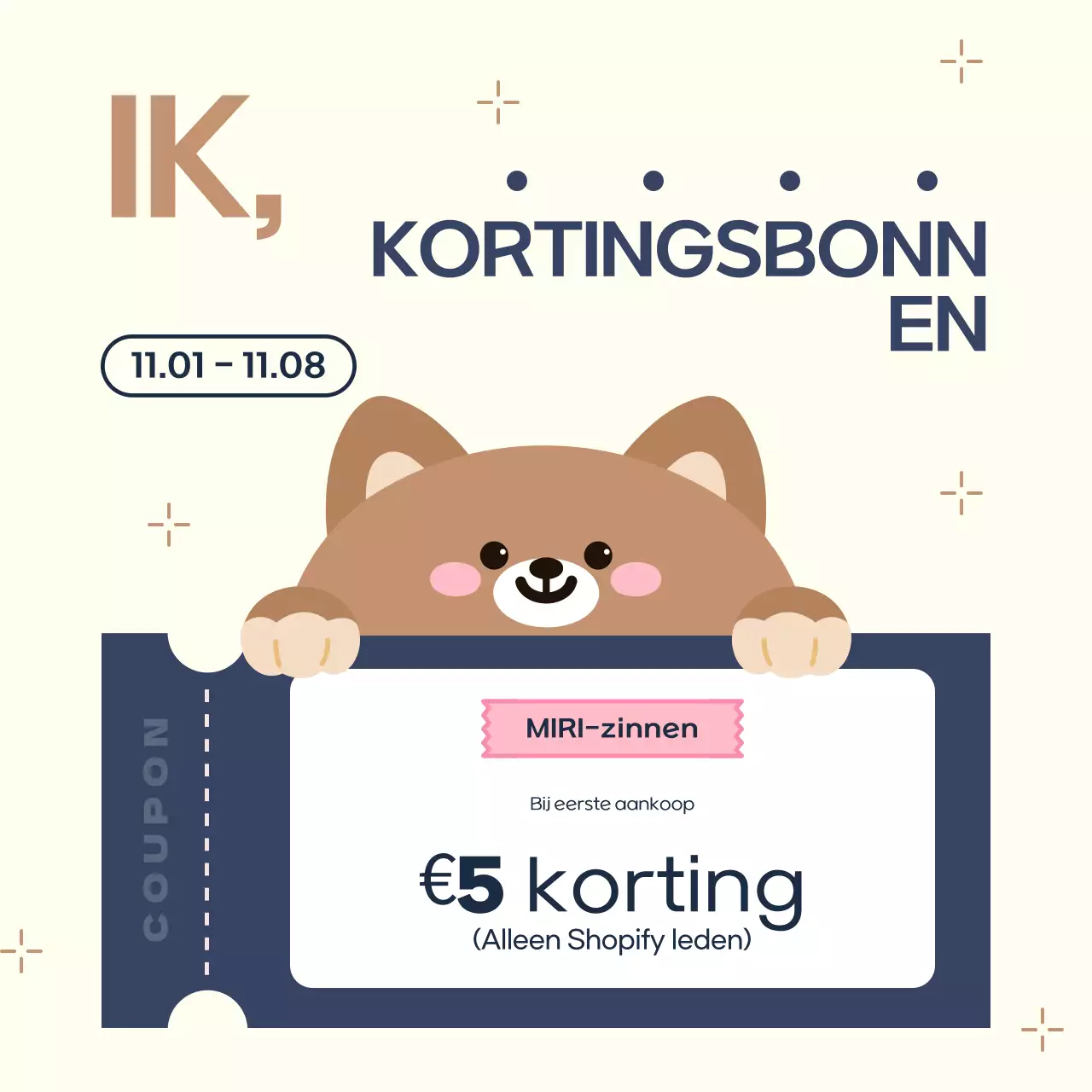 Beige Knus Korting Coupon