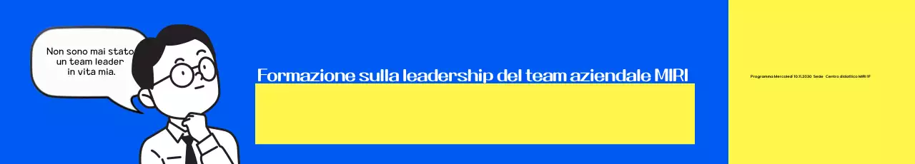 Promuovete la formazione della leadership aziendale con un tocco di blu e giallo.